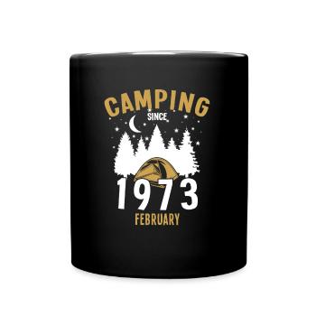 Anniversaire: Camping depuis février 1973 Camping - Mug uni - noir - Devant