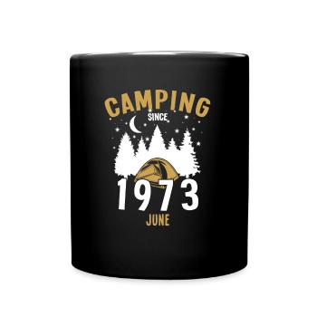 Anniversaire: Camping depuis juin 1973 Camping - Mug uni - noir - Devant