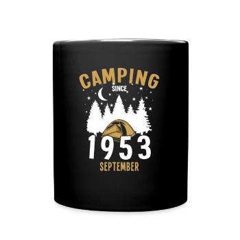 Birthday: Camping since September 1953 Camping - Full Colour Mug - black - Front