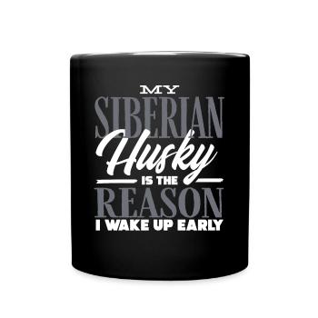 Siberian Husky - Full Colour Mug - black - Front