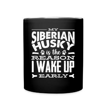 Siberian Husky - Full Colour Mug - black - Front