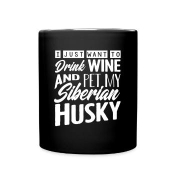 Siberian Husky - Full Colour Mug - black - Front
