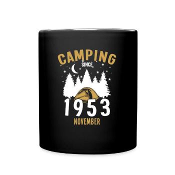 Birthday: Camping since November 1953 Camping - Full Colour Mug - black - Front