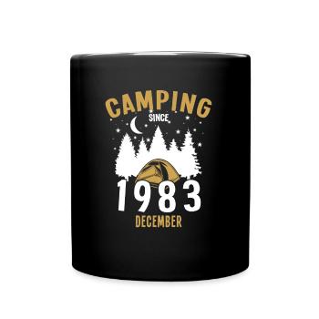 Anniversaire: Camping depuis décembre 1983 Camping - Mug uni - noir - Devant