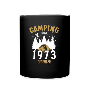 Anniversaire: Camping depuis décembre 1973 Camping - Mug uni - noir - Devant