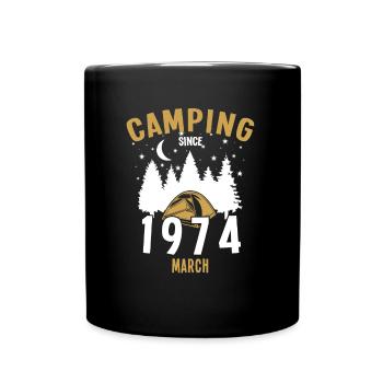 Anniversaire: Camping depuis mars 1974 Camping - Mug uni - noir - Devant