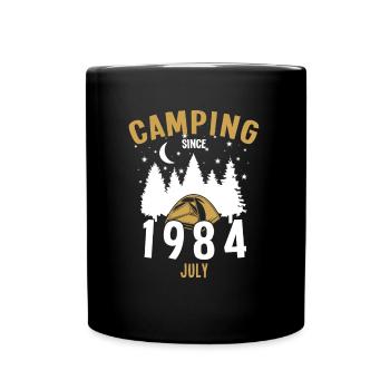 Birthday: Camping since July 1984 Camping - Full Colour Mug - black - Front