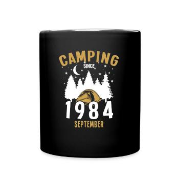 Birthday: Camping since September 1984 Camping - Full Colour Mug - black - Front