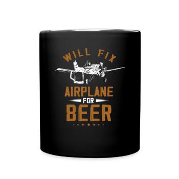 Flugzeugmechaniker, Flugzeugmechaniker - Tasse einfarbig - Schwarz - Vorne