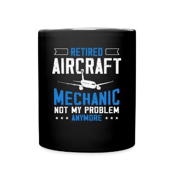 Flugzeugmechaniker, Flugzeugmechaniker - Tasse einfarbig - Schwarz - Vorne