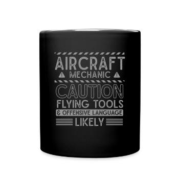 Flugzeugmechaniker, Flugzeugmechaniker - Tasse einfarbig - Schwarz - Vorne