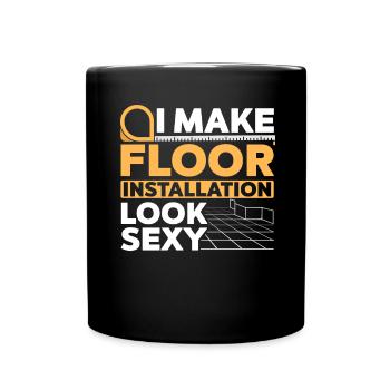 Flooring installer, tile warehouse - Full Colour Mug - black - Front