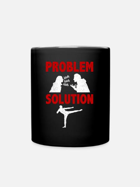 Kickboxing Kickboxer Problem Solution Hobby - Full Colour Mug - black
