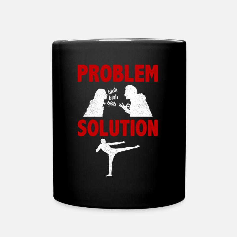 Kickboxing Kickboxer Problem Solution Hobby - Tasse einfarbig - Schwarz