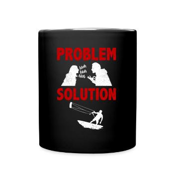 Kitesurf Kitesurf Sport Problème Solution - Mug uni - noir - Devant