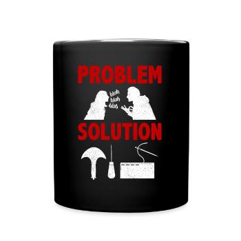 Outillage en cuir Mallet en cuir Solution au problème - Mug uni - noir - Devant