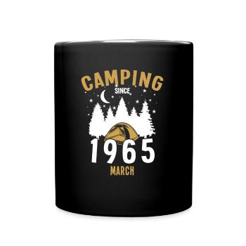 Anniversaire: Camping depuis mars 1965 Camping - Mug uni - noir - Devant