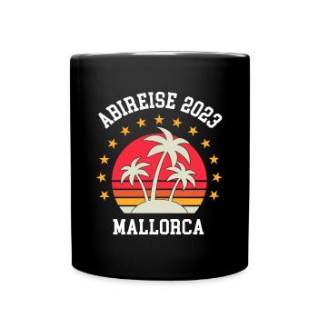 Mallorca 2023 Abireise Klassenfahrt Abi Abifahrt - Tasse einfarbig - Schwarz - Vorne