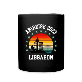 Lissabon 2023 Abireise Klassenfahrt Abi Abifahrt - Tasse einfarbig - Schwarz - Vorne