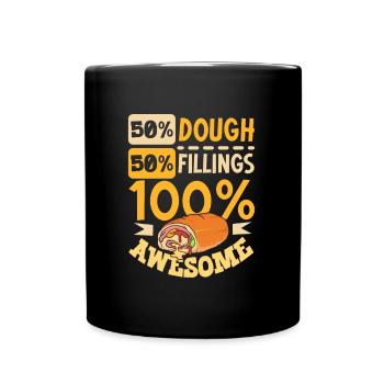 100 Prozent lecker - Stromboli - Tasse einfarbig - Schwarz - Vorne