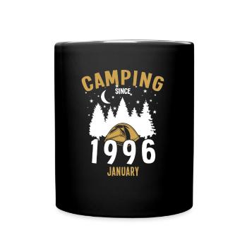Birthday: Camping since January 1996 Camping - Full Colour Mug - black - Front