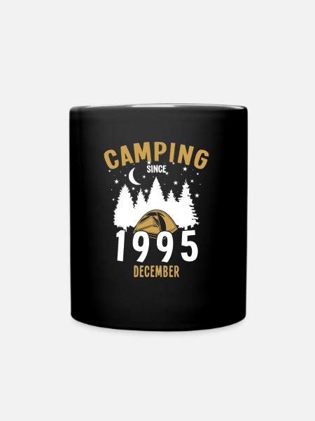 Anniversaire: Camping depuis décembre 1995 Camping - Mug uni - noir