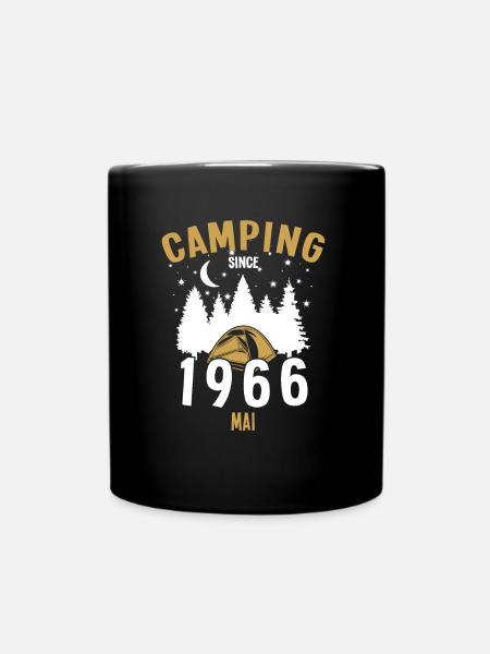 Anniversaire: Camping depuis mai 1966 Zelten - Mug uni - noir