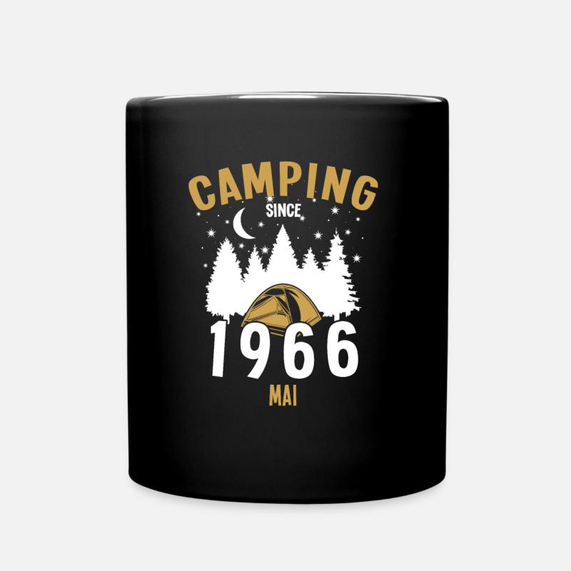 Anniversaire: Camping depuis mai 1966 Zelten - Mug uni - noir
