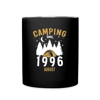 Birthday: Camping since August 1996 Zelten - Full Colour Mug - black - Front