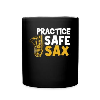 Saxophonist, Saxophone, Sound, Smooth Jazz - Full Colour Mug - black - Front