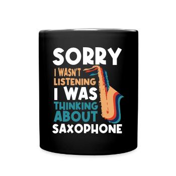 Saxophonist, Saxophone, Sound, Smooth Jazz - Full Colour Mug - black - Front