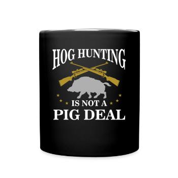 Pig hunting, wild boar hunters - Full Colour Mug - black - Front