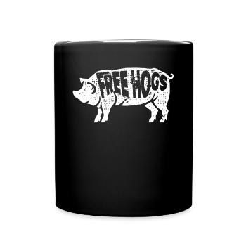Pig hunting, wild boar hunters - Full Colour Mug - black - Front