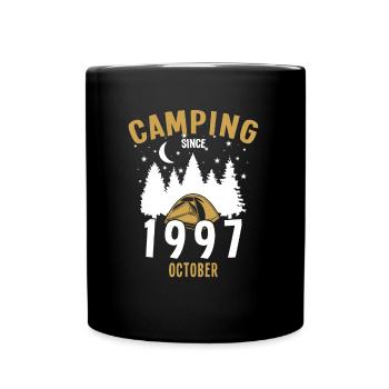 Date de naissance : Camping depuis octobre 1997 Camping - Mug uni - noir - Devant
