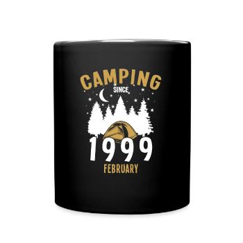 Anniversaire: Camping depuis février 1999 Zelten - Mug uni - noir - Devant