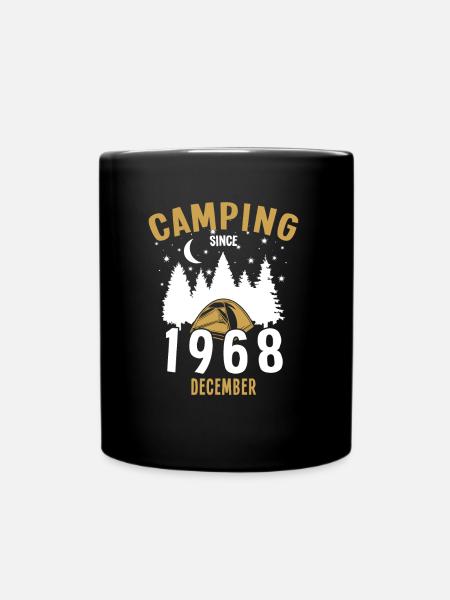 Geburtstag: Camping seit Dezember 1968 Zelten - Tasse einfarbig - Schwarz