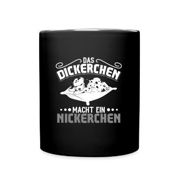 Dalmatiner - Das Dickerchen macht ein Nickerchen - Tasse einfarbig - Schwarz - Vorne