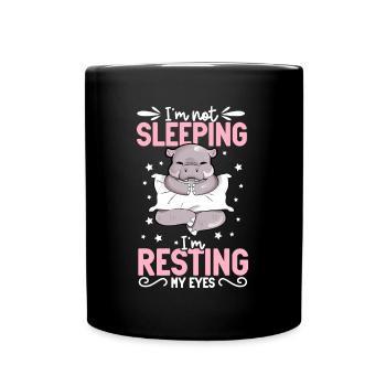 Je ne dors pas - hippopotame - Mug uni - noir - Devant