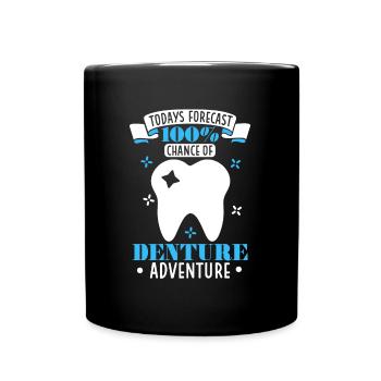 100 percent chance of a dental adventure - Full Colour Mug - black - Front