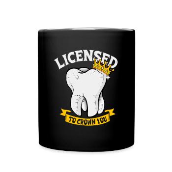 Licence de couronne - dentiste - Mug uni - noir - Devant