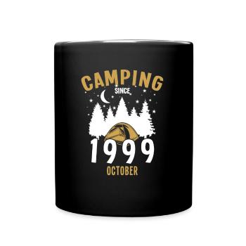 Anniversaire: Camping depuis Octobre 1999 Zelten - Mug uni - noir - Devant