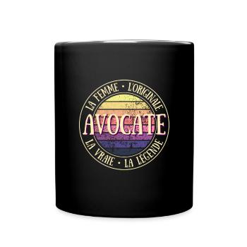avocate femme légende humour avocat idée cadeau - Mug uni - noir - Devant