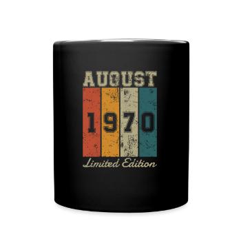 Date de naissance : Août 1970 - Edition Limitée Rétro - Mug uni - noir - Devant