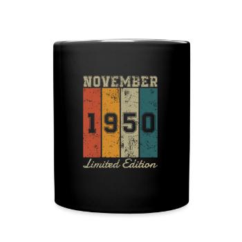 Date de naissance : Novembre 1950 - Edition Limitée Rétro - Mug uni - noir - Devant