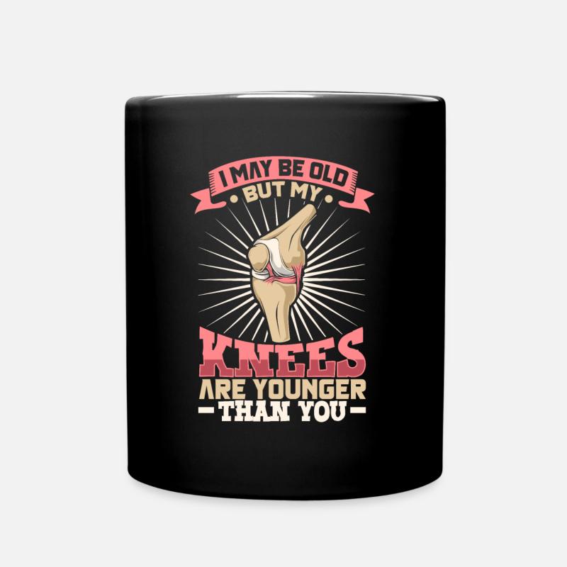 Neues Knie neues Ich - Knie Titan - Tasse einfarbig - Schwarz