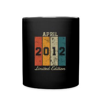 Date de naissance: Avril 2012 - Edition Limitée Rétro - Mug uni - noir - Devant