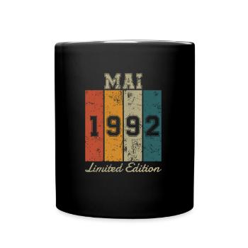 Date de naissance : Mai 1992 - Edition Limitée Rétro - Mug uni - noir - Devant