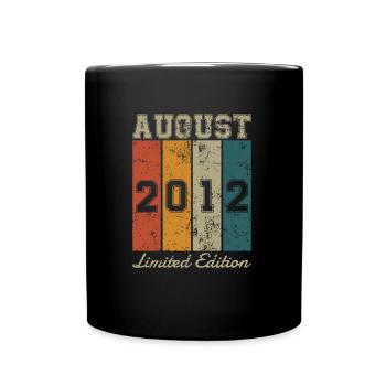 Date de naissance: Août 2012 - Limited Edition Retro - Mug uni - noir - Devant