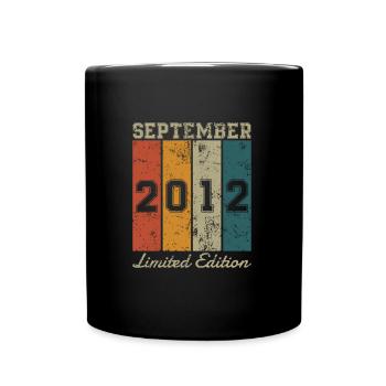 Date de naissance : Septembre 2012 - Limited Edition Retro - Mug uni - noir - Devant