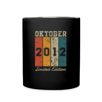 Date de naissance : Octobre 2012 - Edition Limitée Rétro - Mug uni - noir - Devant